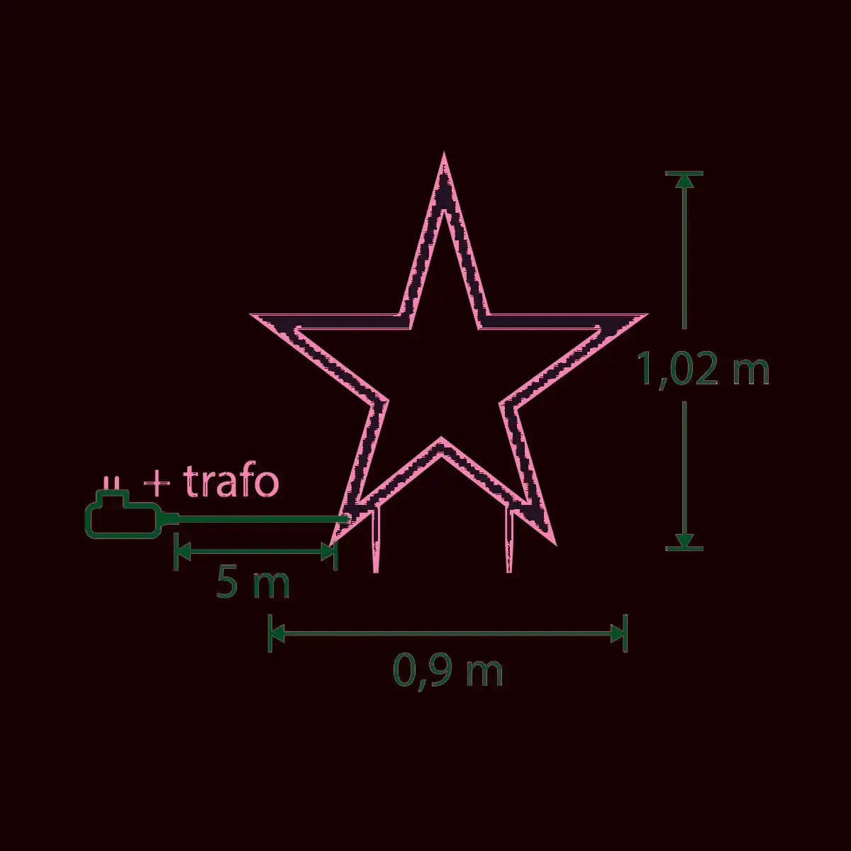 Gartenstecker mit warmweißer LED-Beleuchtung – L90 x H102 cm – Metall – Schwarz