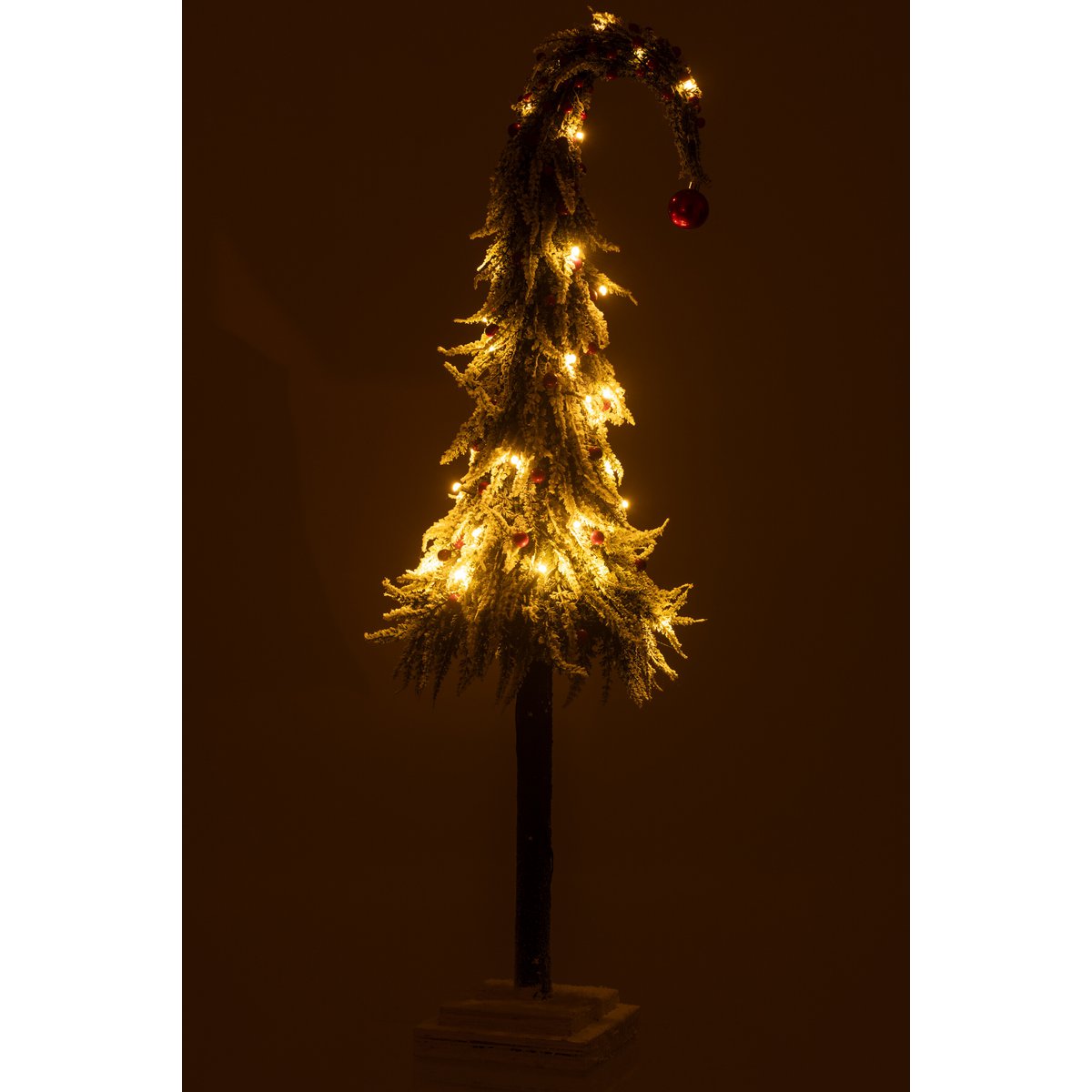 J-Line Weihnachtsbaumhut + LED Kunststoff Schnee Grün/Rot Groß