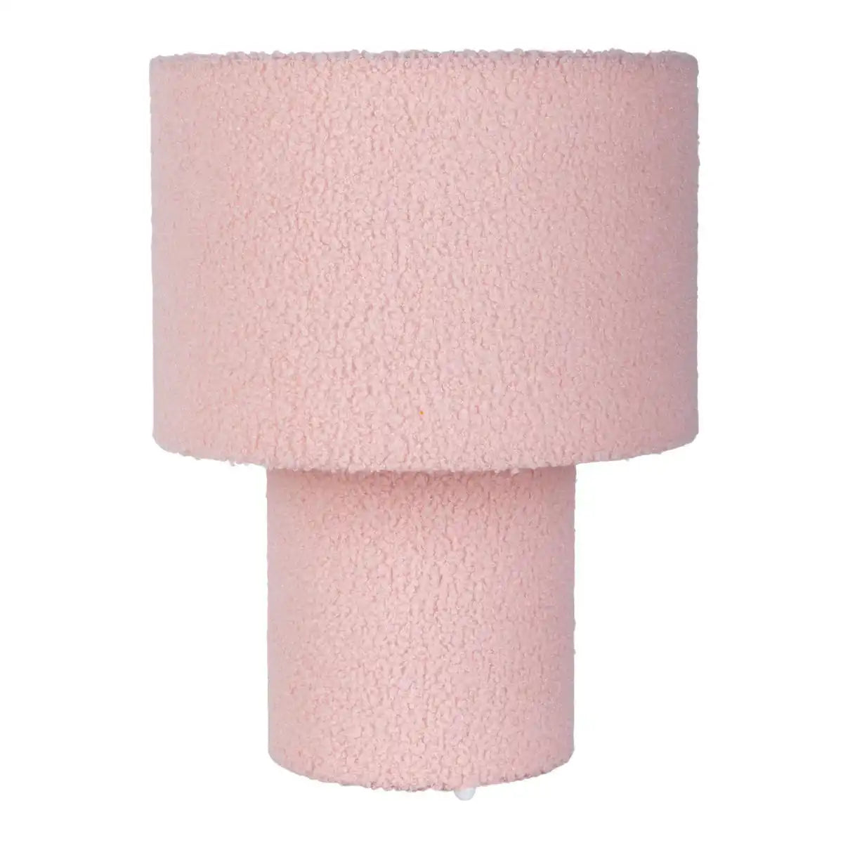 Tischleuchte "FLUFFY" mit Textilschirm und -fuß in Pink, E27, ca. 31 cm hoch