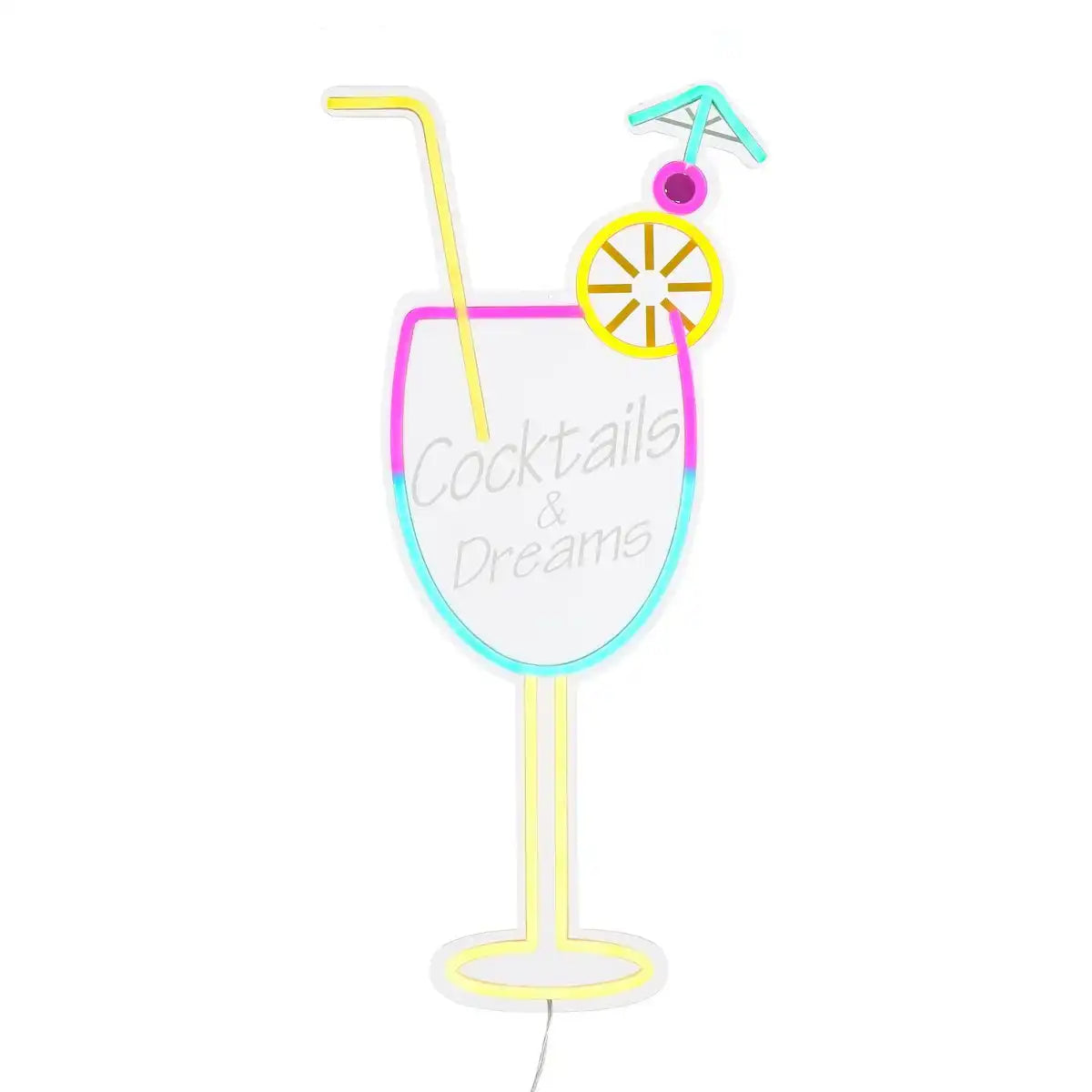 Neonbeleuchtung Cocktail – L28 x B60 cm – Mehrfarbig