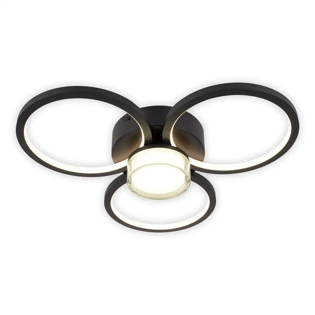 LED Deckenleuchte "CIMO" aus schwarzem Metall und Kunststoff, Ø ca. 43,6 cm, dimmbar per Wandschalter