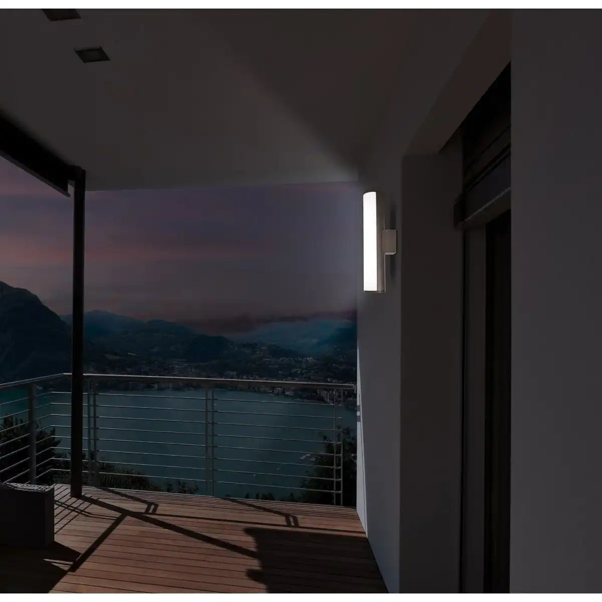 LED Außen Wandleuchten "FLAIR", 30cm aus grauem Metall und Kunststoff, mit integrierter LED