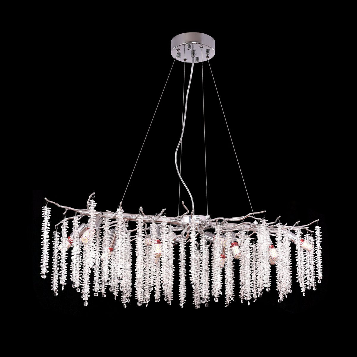 Kronleuchte Hanging Lamp Frost Silber 100x40 cm