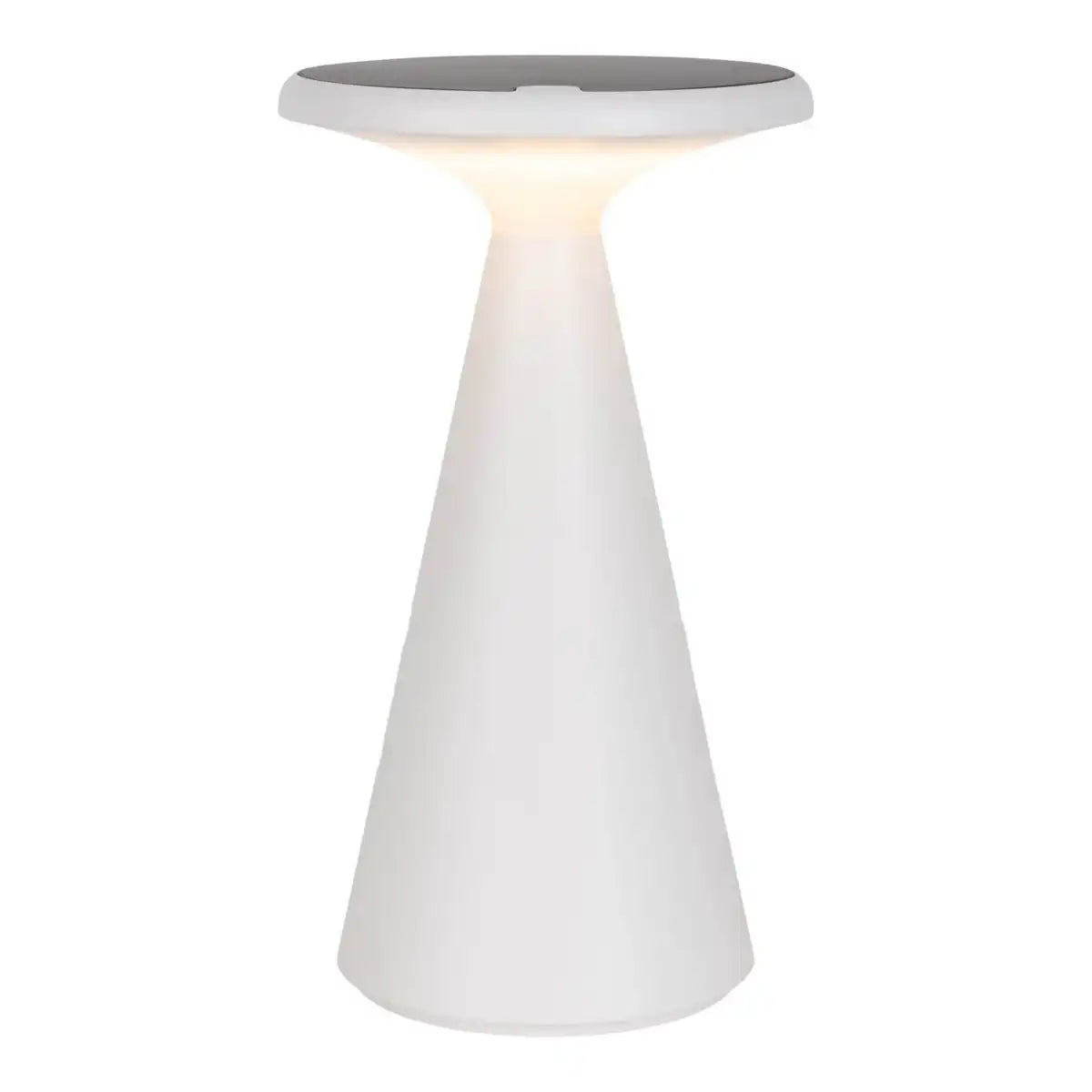 Solar-Akku-Tischleuchte "Palu" für Außen und Innen, aus Kunststoff in Weiß , 20 cm hoch