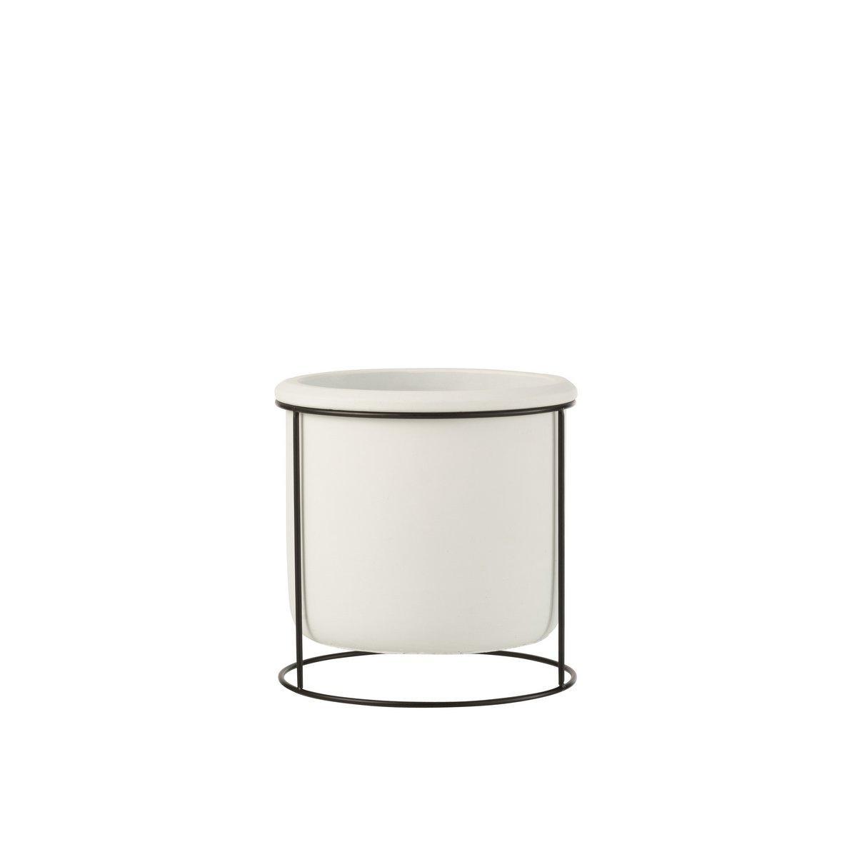 J-Line Blumentopf zum Aufhängen – Zement – Weiß – S – Ø 17 cm