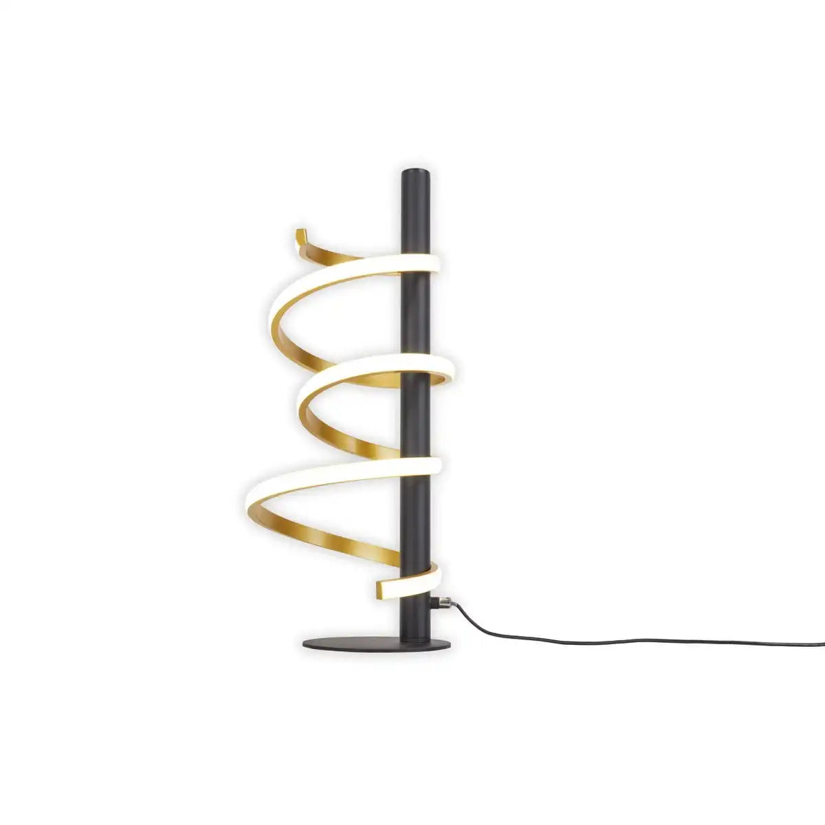 LED Tischleuchte "BELLEZA", moderne Tischlampe aus Metall und Kunststoff in Schwarz, Gold und Weiß, mit fest verbauten LEDs, 50 cm hoch, Beleuchtung für Wohnzimmer, Esszimmer, Schlafzimmer oder Büro.