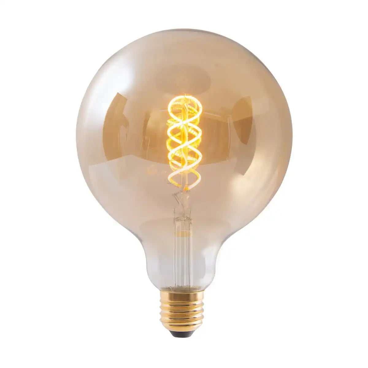 2er-Set LED Leuchtmittel E27-Fassung, 5 Watt Ø 12,5cm, Metall und Glas, amber