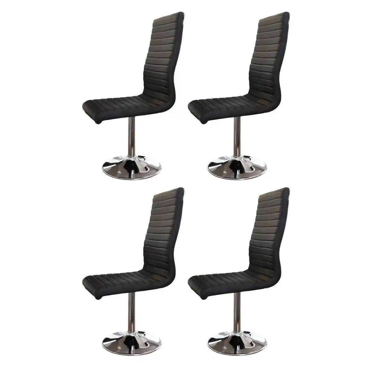 Esszimmerstuhl schwarz Kunstleder-Optik 4er Set