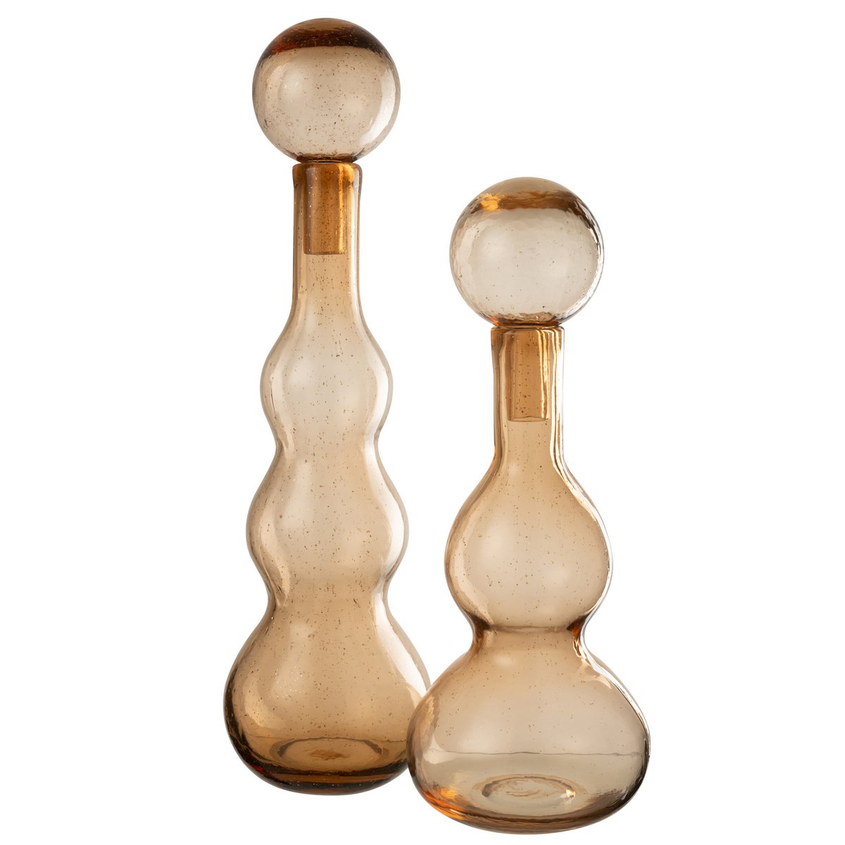 J-line Flasche + Stopp Carol Glass Karamell groß