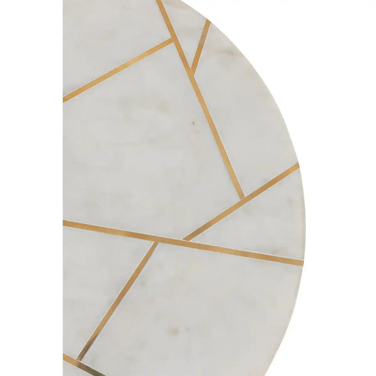 J-Line Beistelltisch – Marmor/Eisen – Gold/Weiß