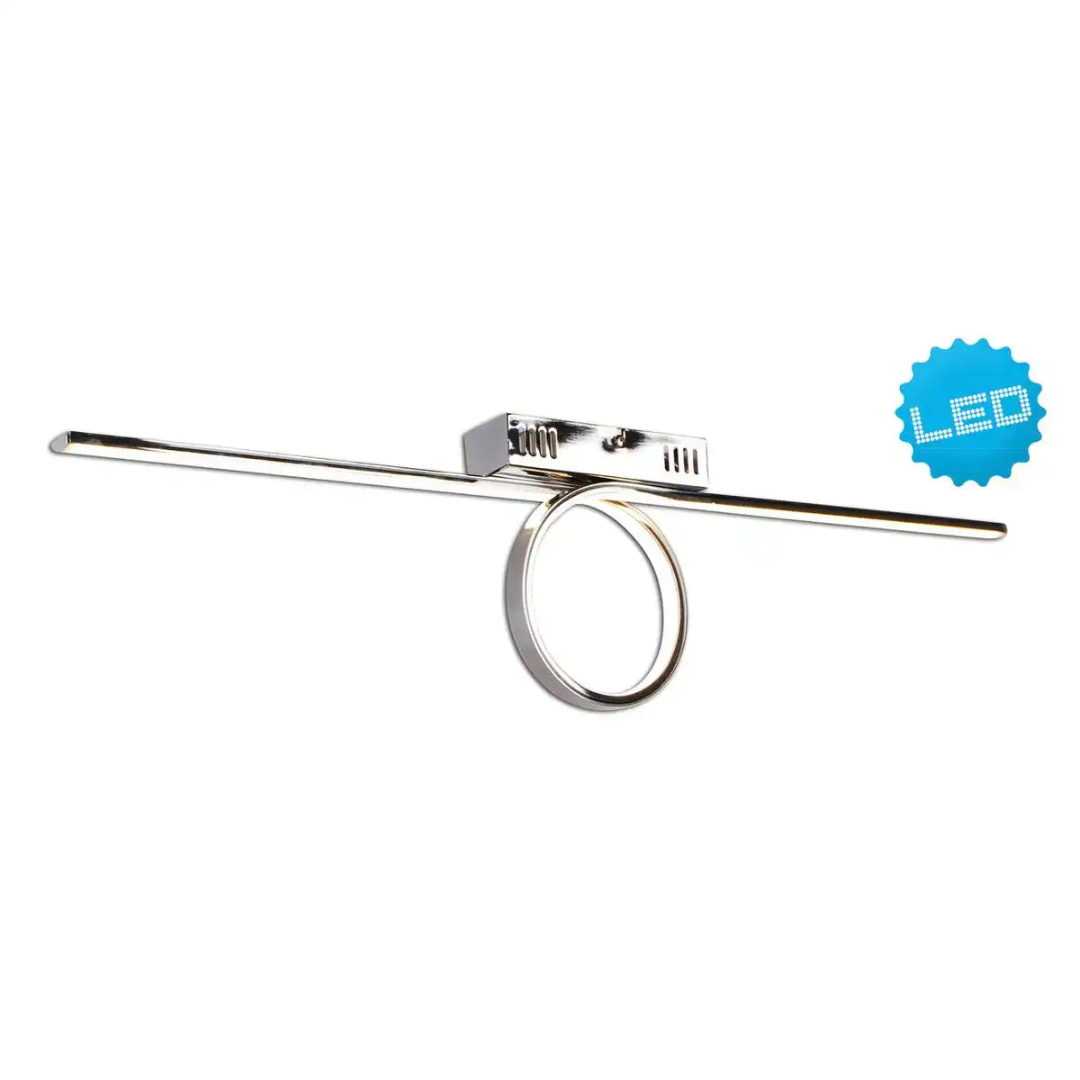 LED Deckenleuchte "LOOP" 75 cm lang, aus chromfarbenem Metall und Kunststoff