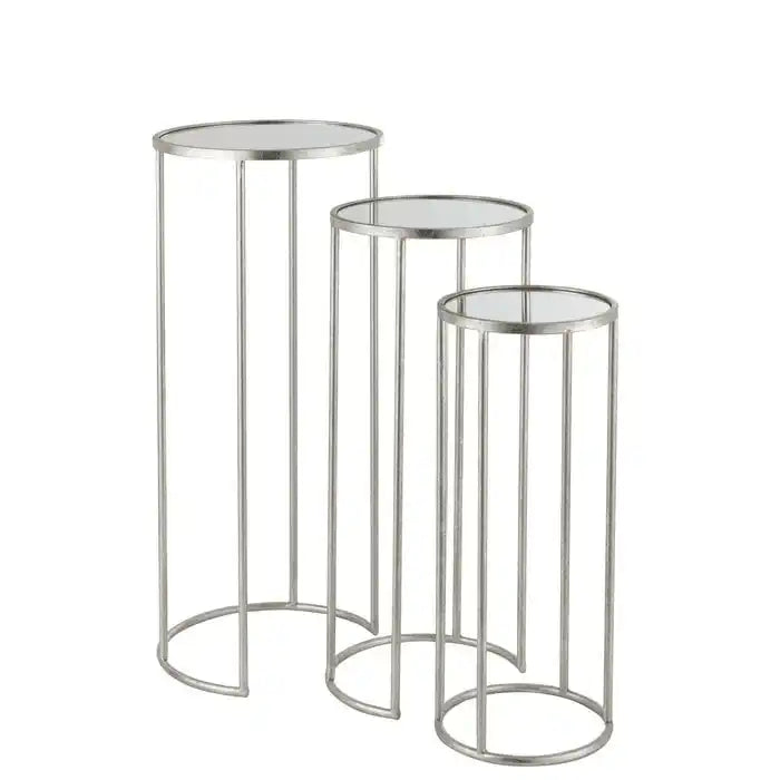 3er Set Beistelltisch Leo Spiegel – Eisen - HomeDesign Knaus