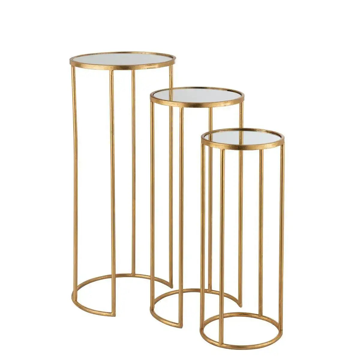 3er Set Beistelltisch Leo Spiegel – Eisen - HomeDesign Knaus