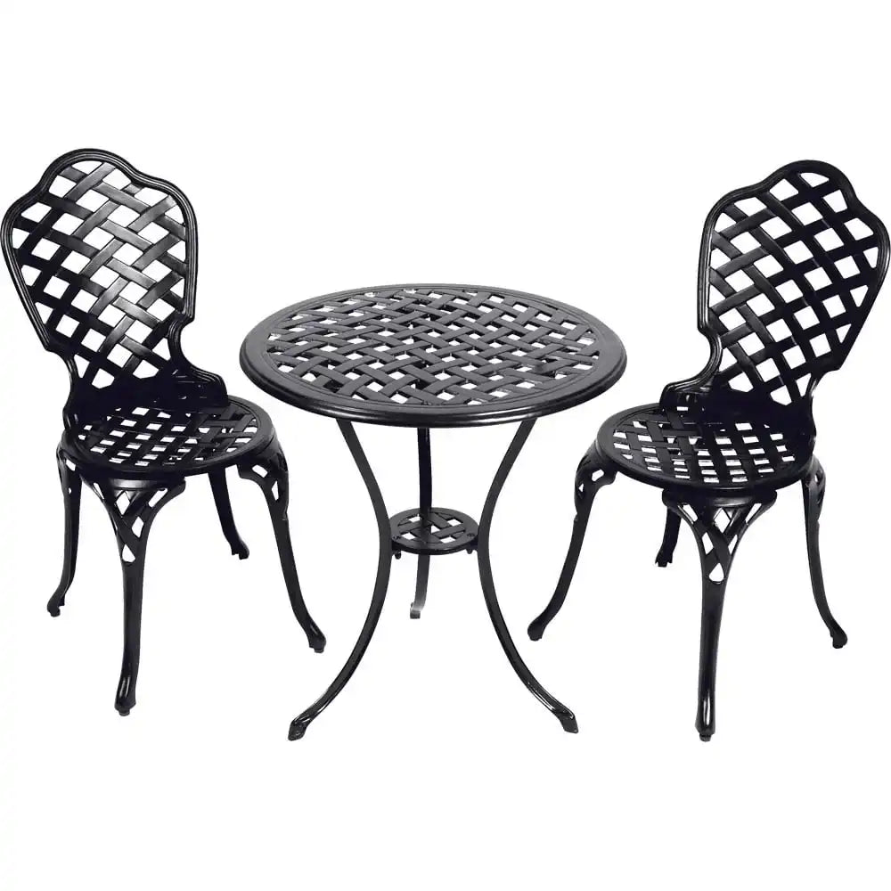 3er Set Bistro-Set Leeds Kensington Gartenset Aluminiumguß - HomeDesign Knaus