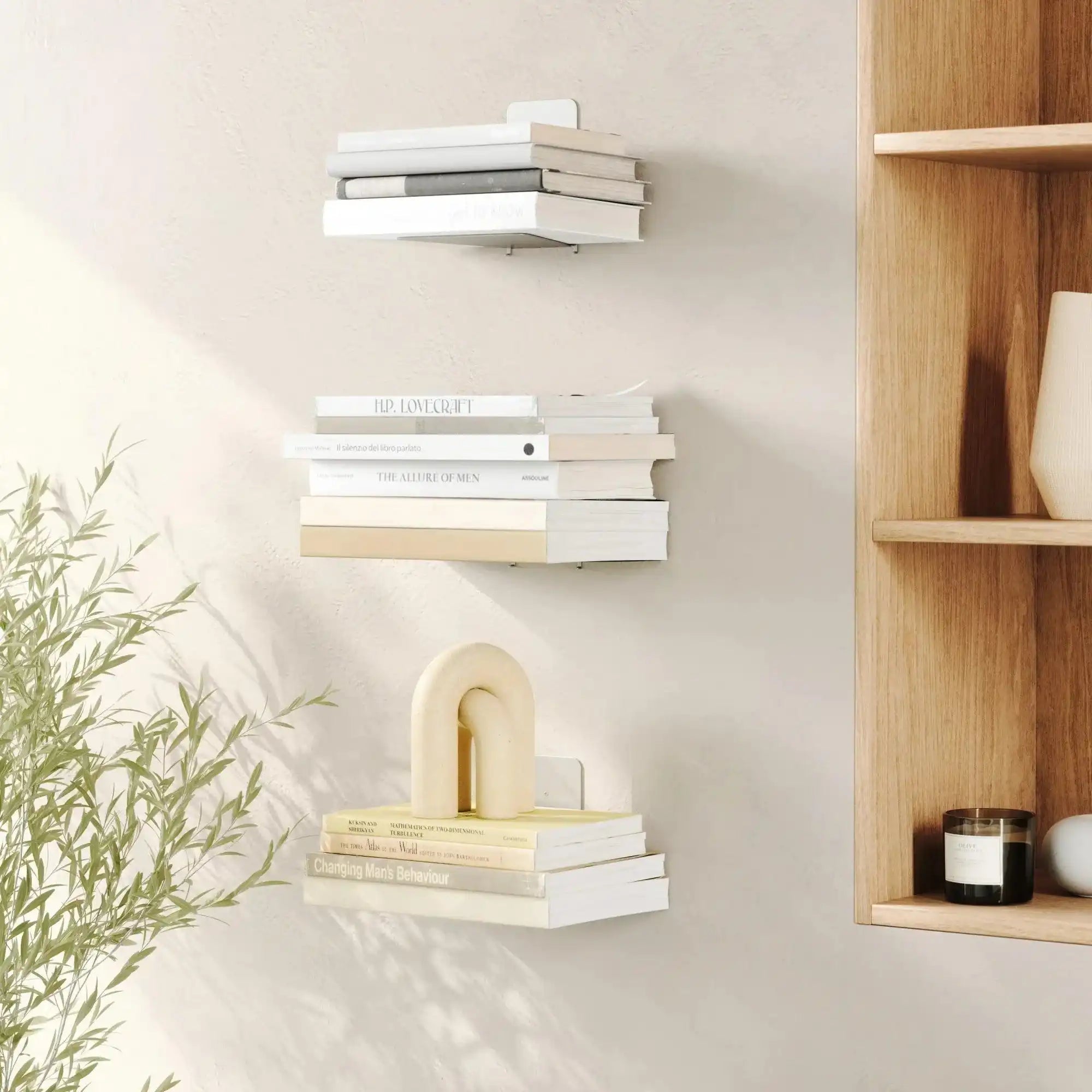 3er-Set Conceal Schwebendes unsichtbares Bücherregal und Wandregal - HomeDesign Knaus