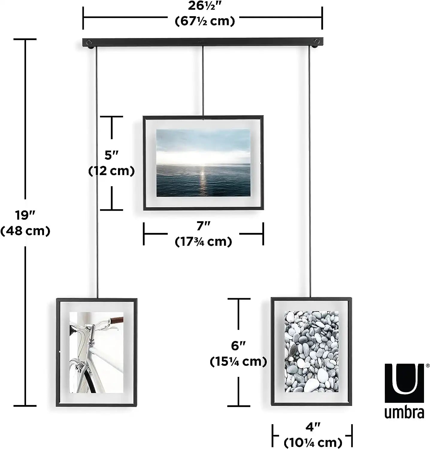 3er-Set Exhibit Foto Collage Bilderrahmen Flexibles zur Horizontalen und Diagonalen - HomeDesign Knaus
