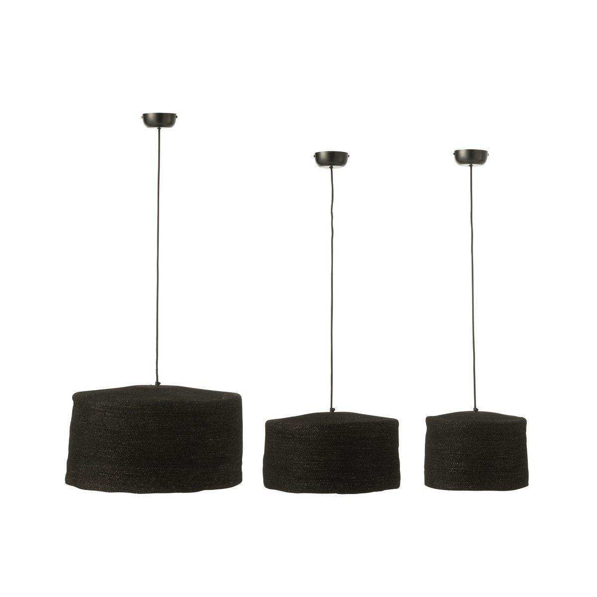 3er Set Hängelampe Moonj Natur Gras Schwarz Hängeleuchte - HomeDesign Knaus