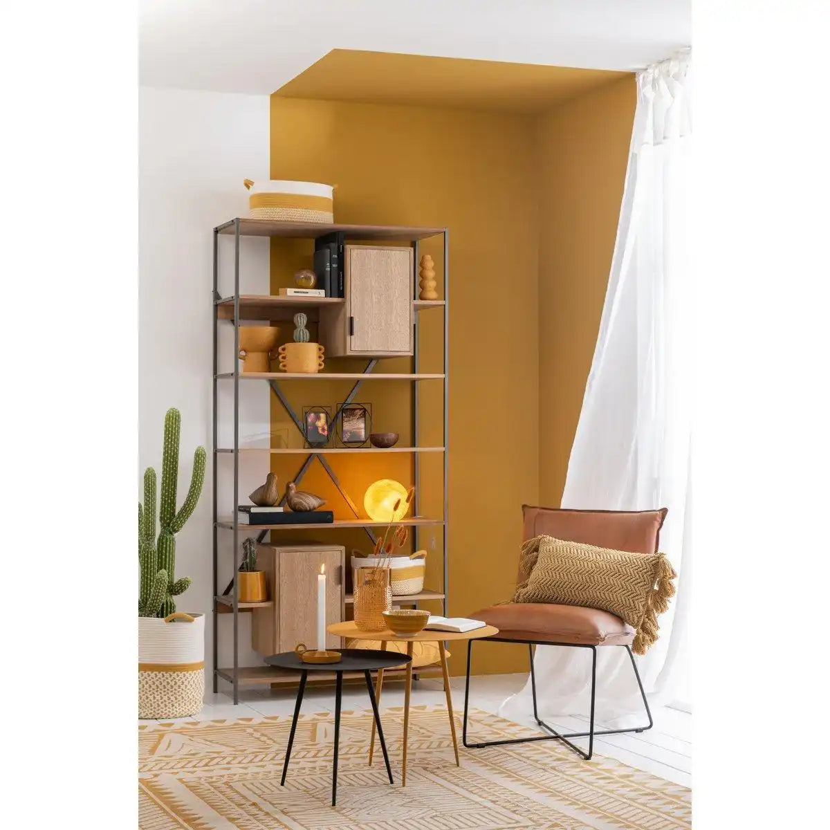 3er-Set Spulenkorb, rechteckig, gestreift + Griffe, Textil, Weiß/Orange - HomeDesign Knaus