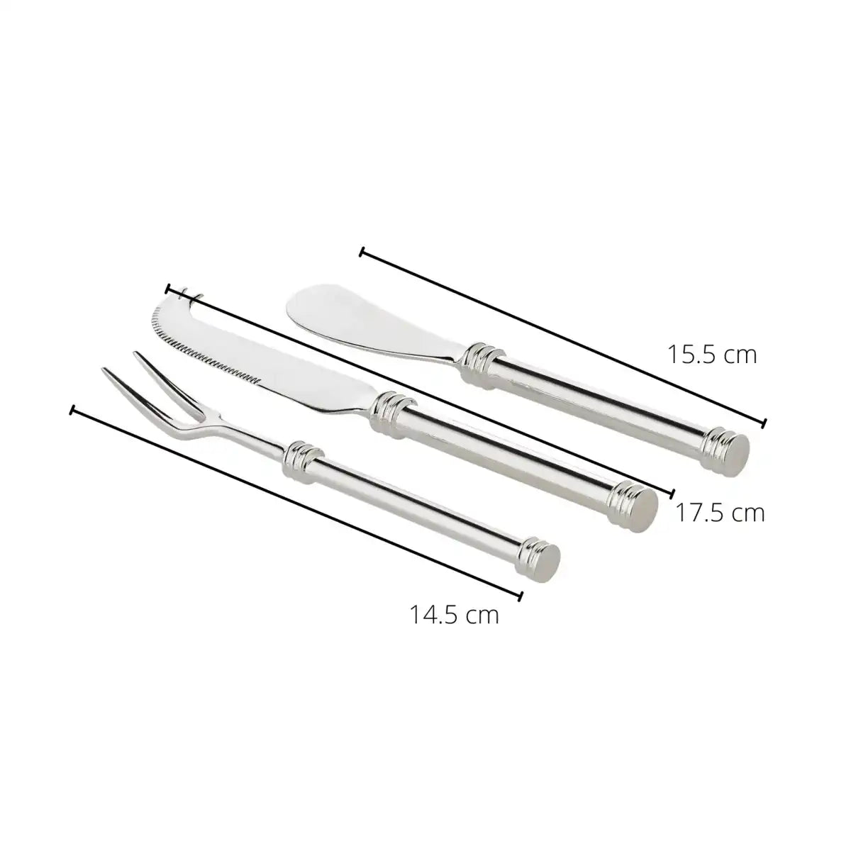 3er Set Vorlegeset Forma edel versilbert, Käsemesser, Buttermesser, Vorlegegabel - HomeDesign Knaus