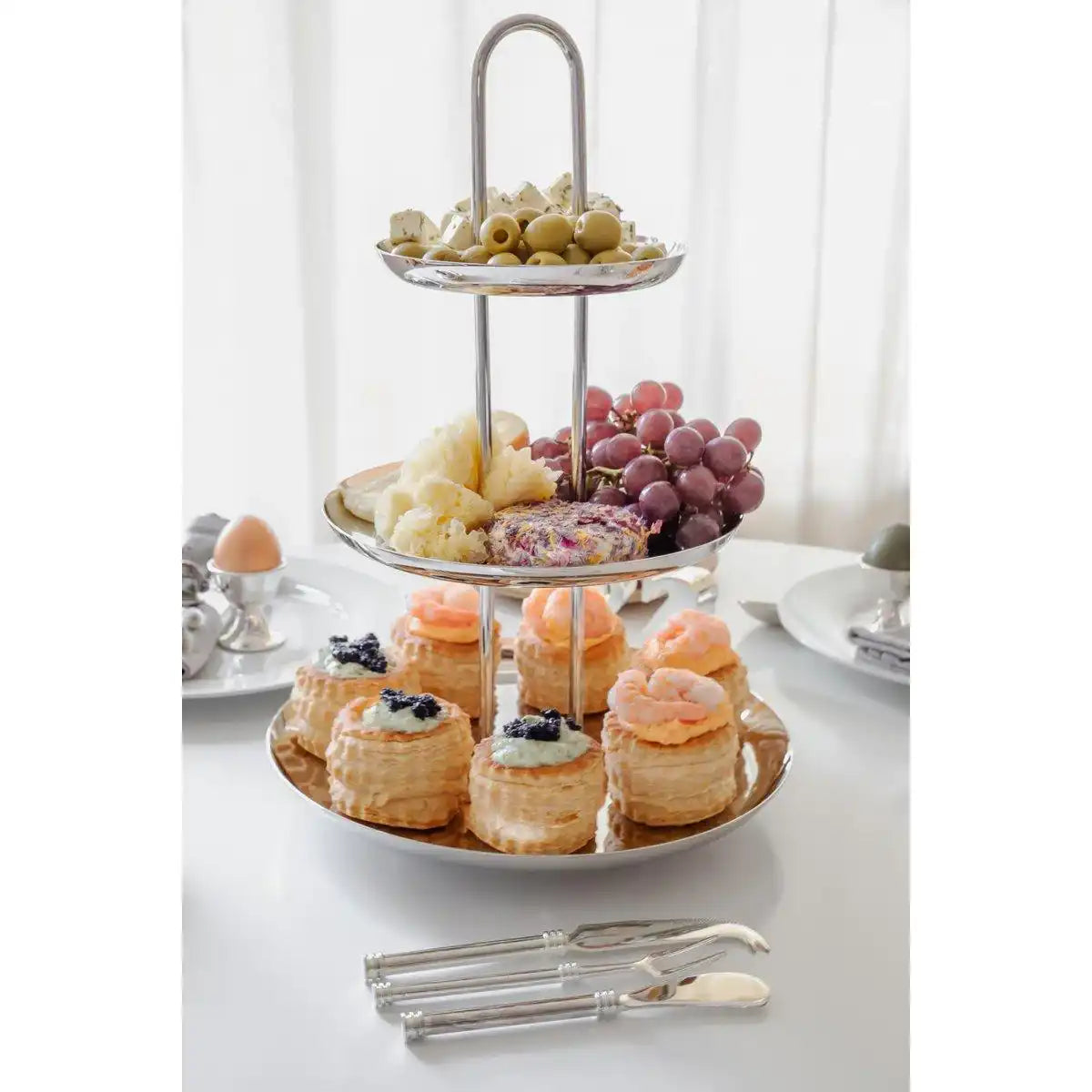 3er Set Vorlegeset Forma edel versilbert, Käsemesser, Buttermesser, Vorlegegabel - HomeDesign Knaus