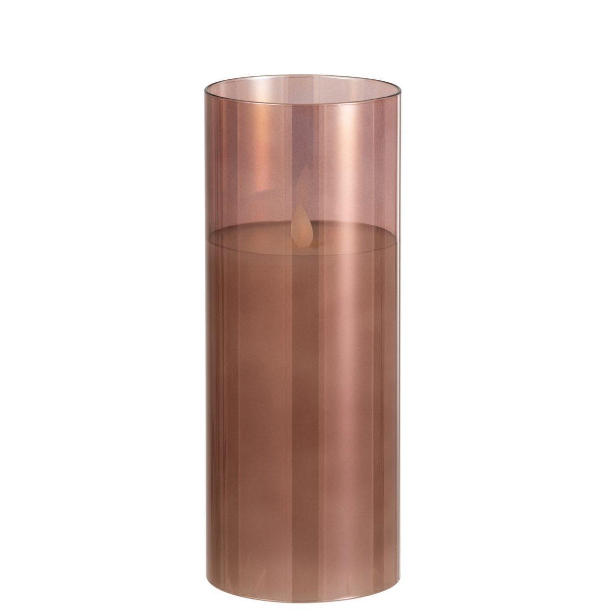 J-Line LED-Lampe Glänzendes Glas Braun Groß