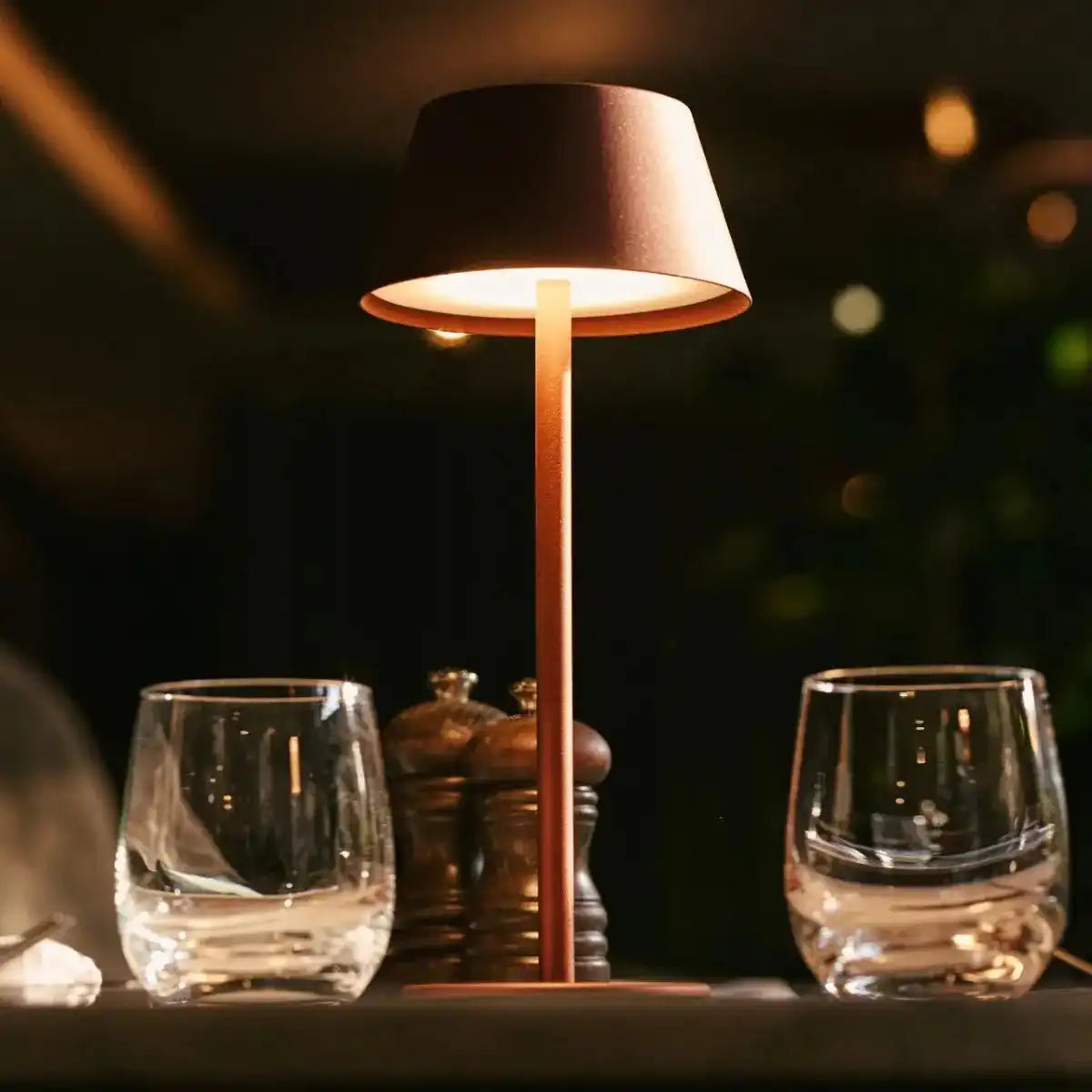 Milou Bronze - Tischlampe ohne Kabel l moderne, Design- und 3 Lichtmodi