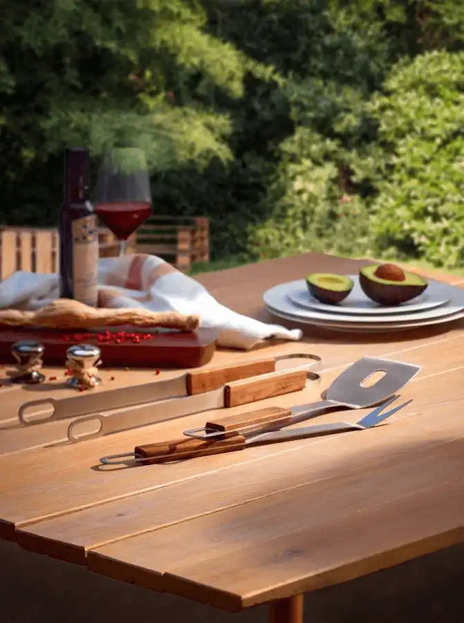 3tlg. BBQ Grillzangen Set für Grillmeister mit Geschenkbox - HomeDesign Knaus