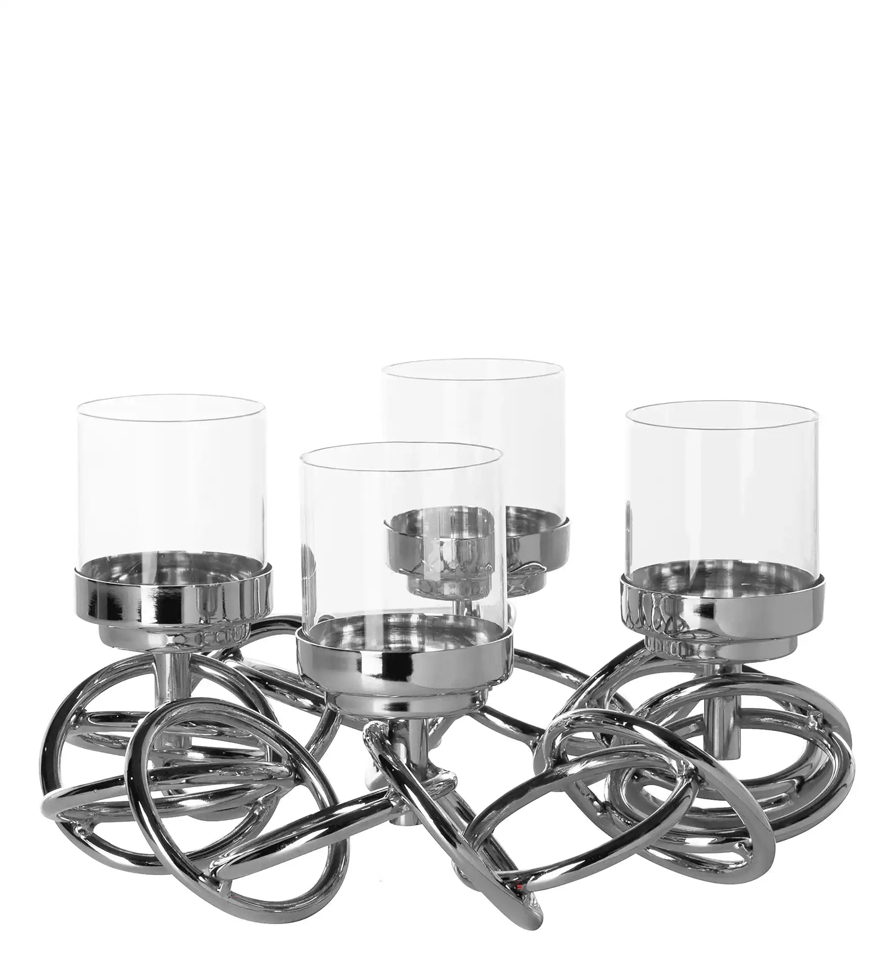 4-flammig Adventskranz SONETTE silberfarben, glänzend, Edelstahl - HomeDesign Knaus