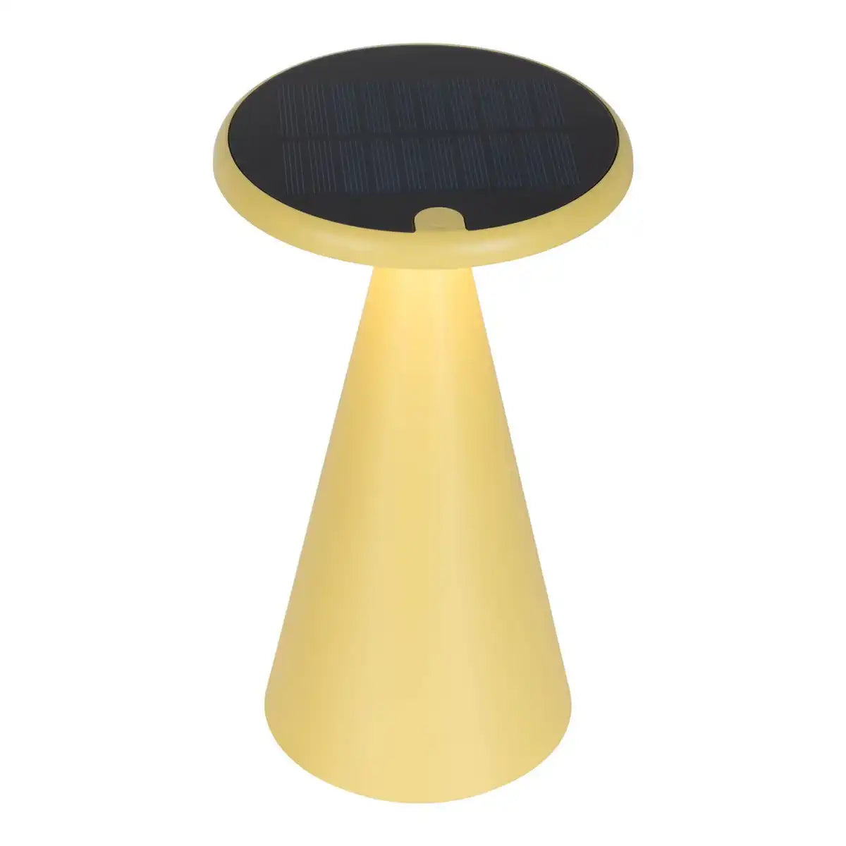 Solar-Akku-Tischleuchte "Palu" für Außen und Innen, aus Kunststoff in Gelb , 20 cm hoch