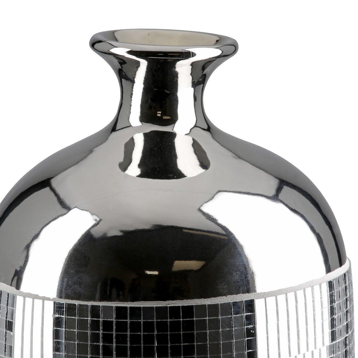 Kragenvase Disco, silberfarben H.35,5 cm