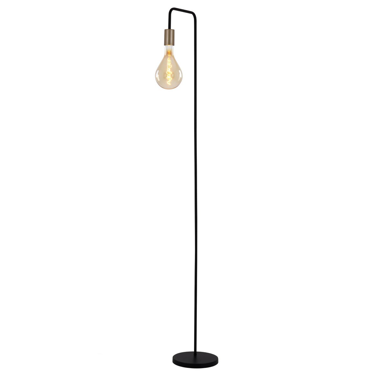Stehleuchte "MODO" aus Metall in Schwarz,, Fassungen in Gold, E27-Fassung, Tischlampe für Wohnzimmer, Esszimmer, Küche, Diele, Flur oder Büro, 150 hoch