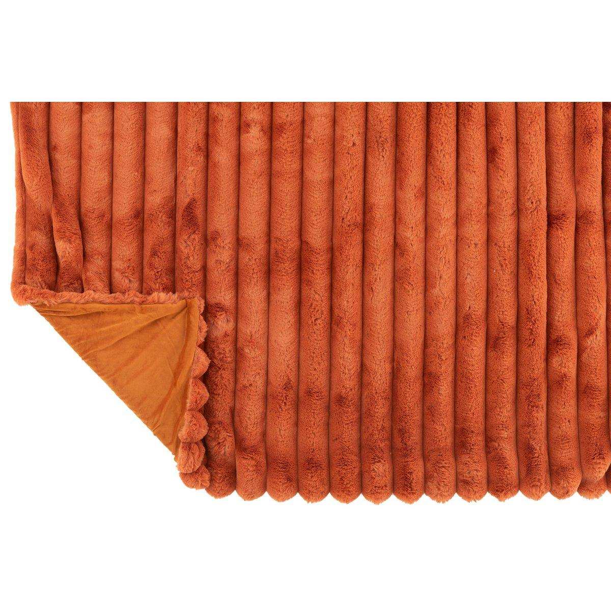J-Line Plaid Large Cord – Polyester – Roest – 180 x 130 cm