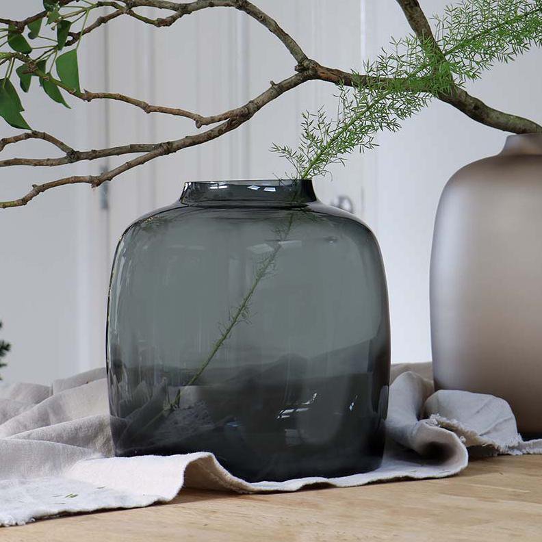 Vase Glass - M - H25 W25 - Bartica - Grau