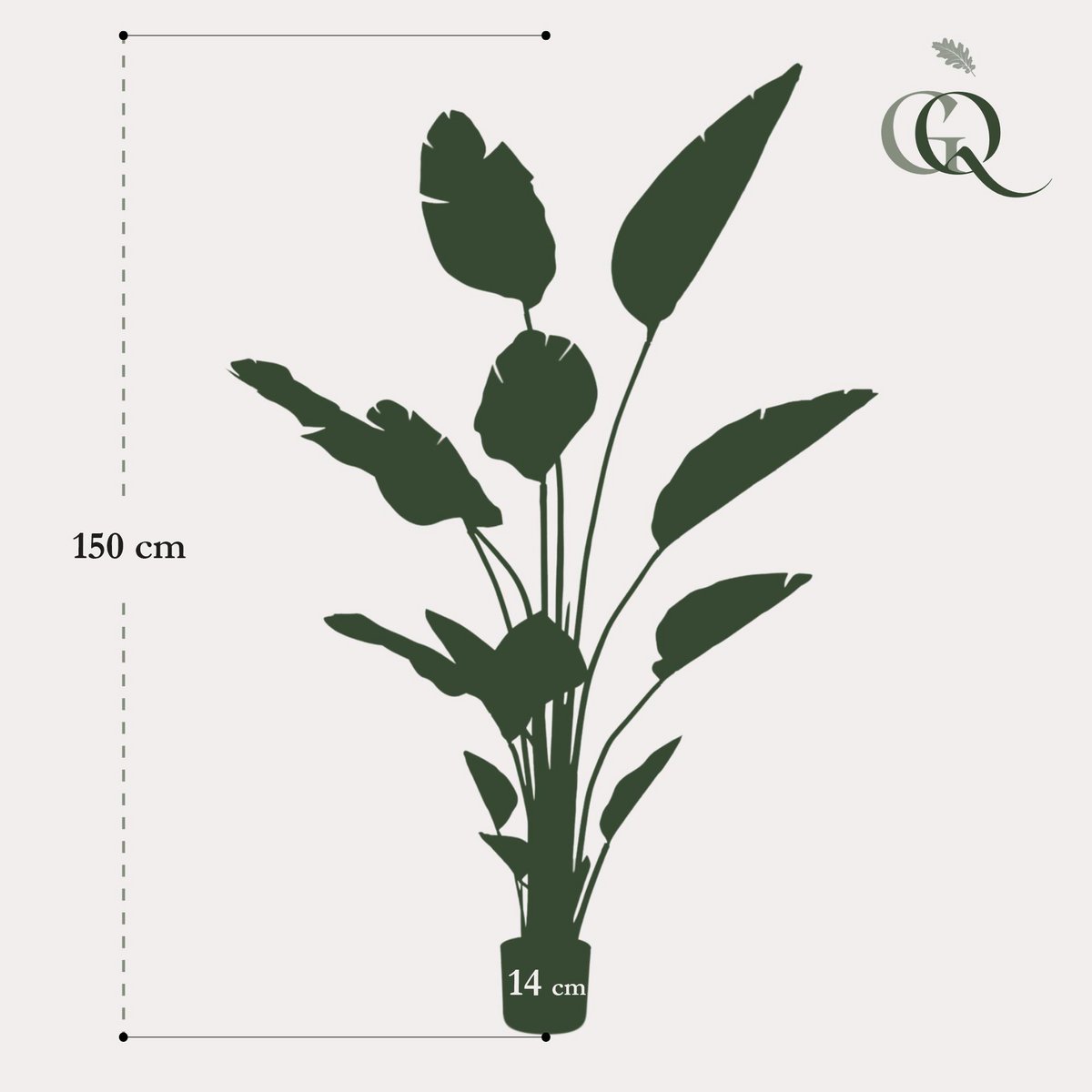 Kunstpflanze - Strelitzia Nicolai - Paradise Vogelblume - 150 cm