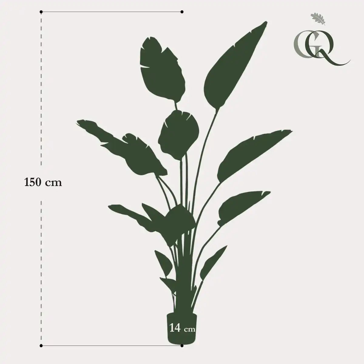 Kunstpflanze - Strelitzia Nicolai - Paradise Vogelblume - 150 cm