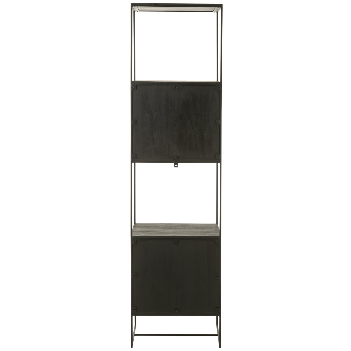 J -Line Rek Slim Teak - Holz/Metall - Schwarz