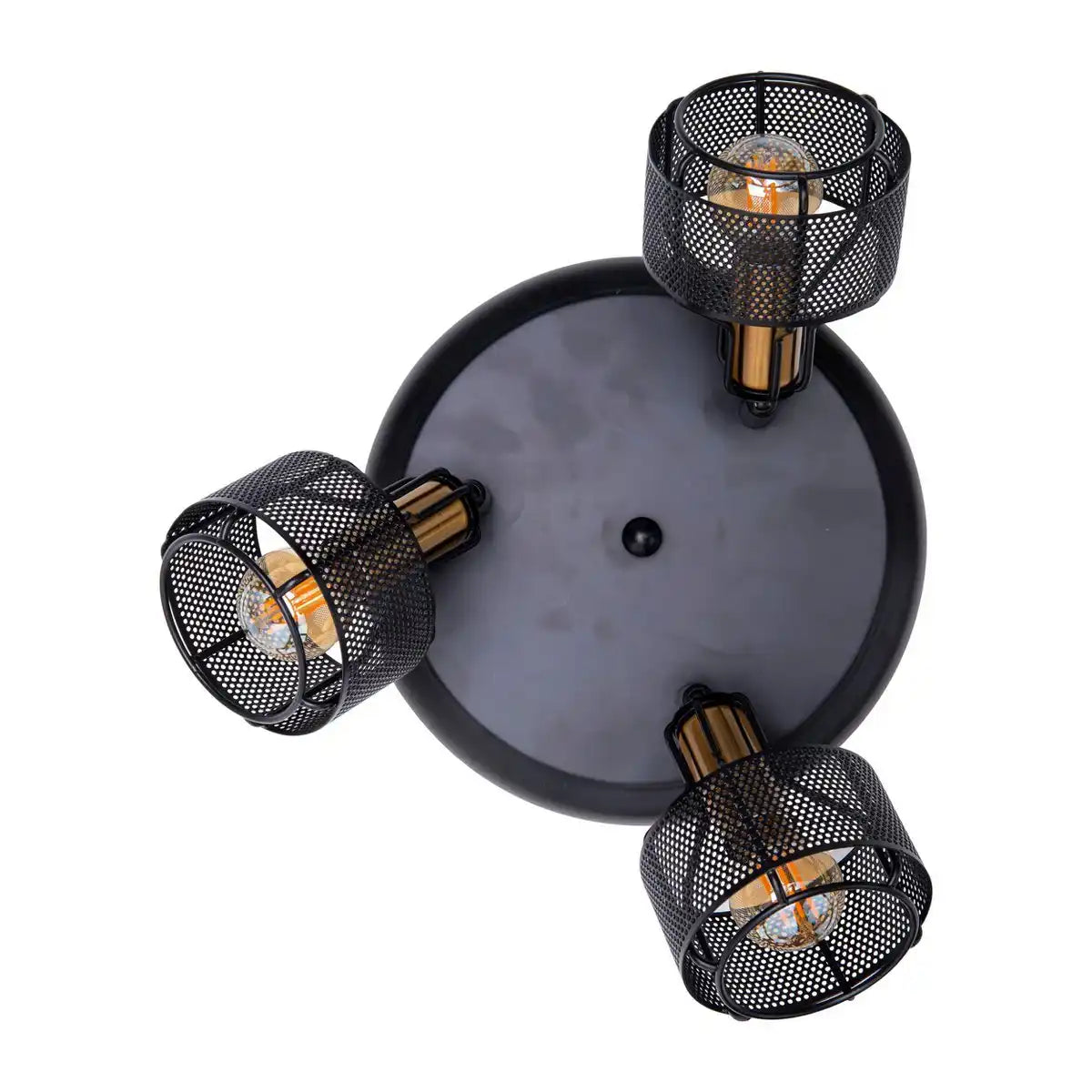 3er Wand- und Deckenrondell Spot "Foro" aus Metall in Schwarz, und Gold, mit E14-Fassungen, 41 cm Durchmesser. Stilvolle Beleuchtung für Wohnzimmer, Esszimmer oder Küche.