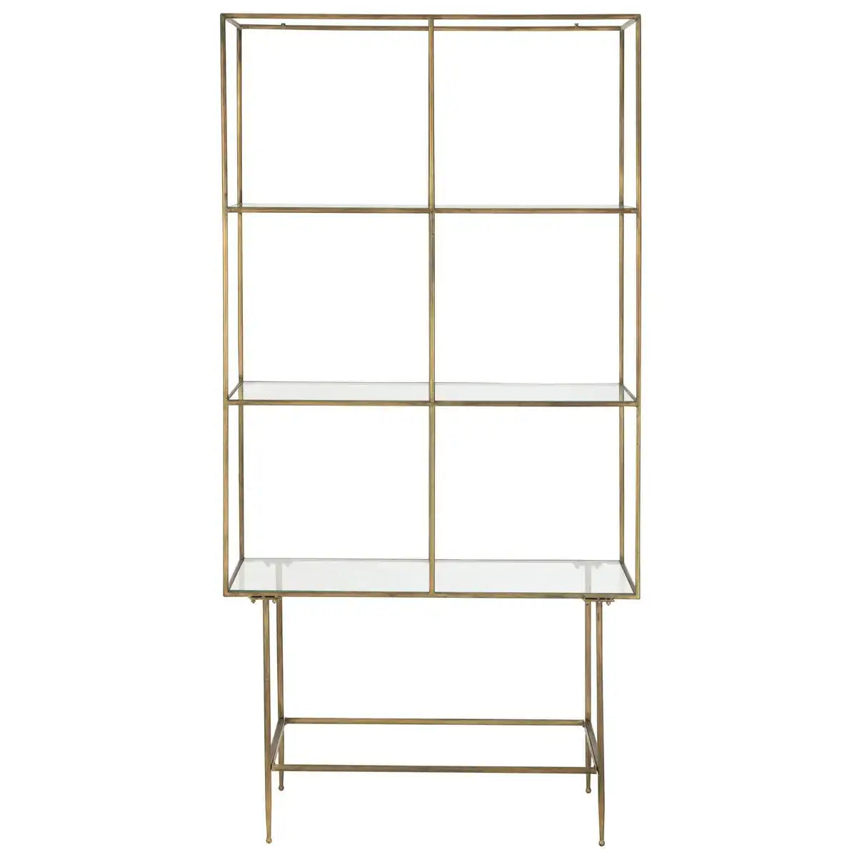 J -Line Rek 3 Regale - Metall/Glas - Gold