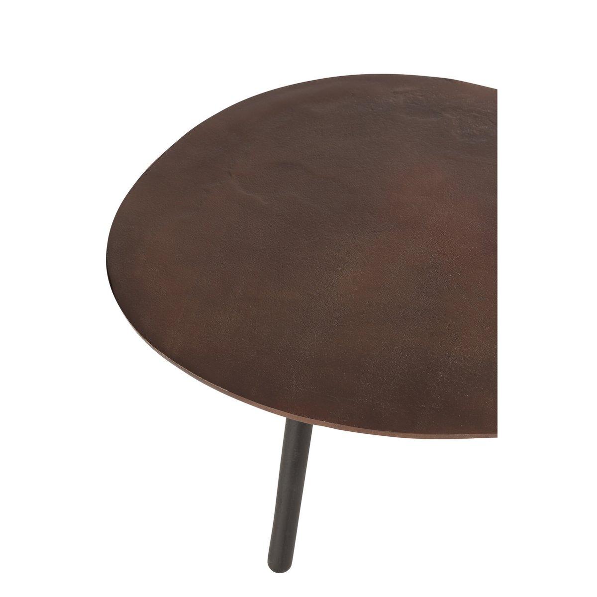 J-Line Couchtisch Drop – Aluminium/Eisen – braun – klein