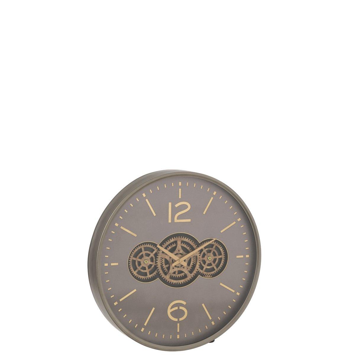 J-Line Clock Sprocket MDF Grau/Gold Groß