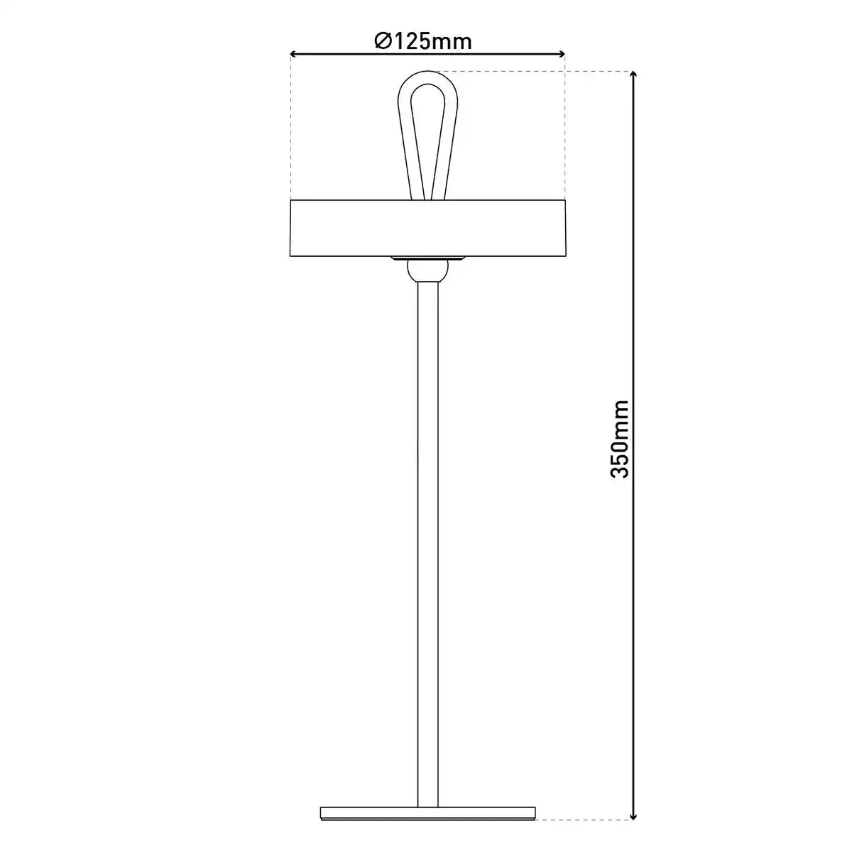 LED-Akku-Tischleuchte magnetisch für Außen und Innen, aus Metall und Kunststoff in Frost , 36 cm hoch