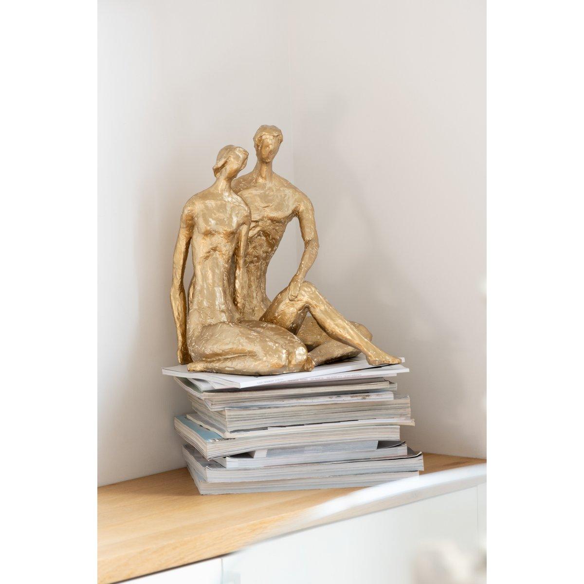 J-Line Paar sitzendes Resine Gold