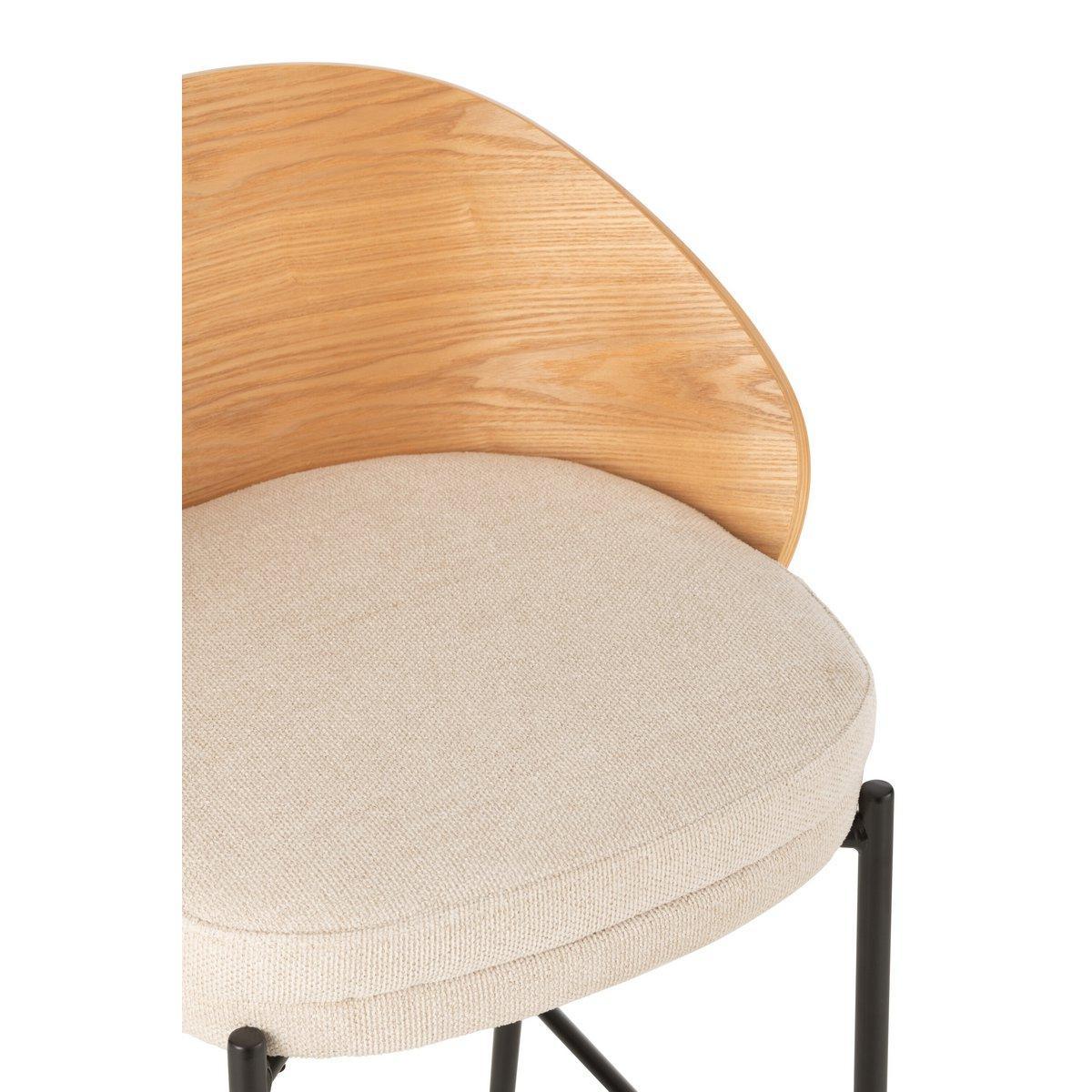 J-Line Barhocker Lone Sperrholz/Metall Natur/Beige