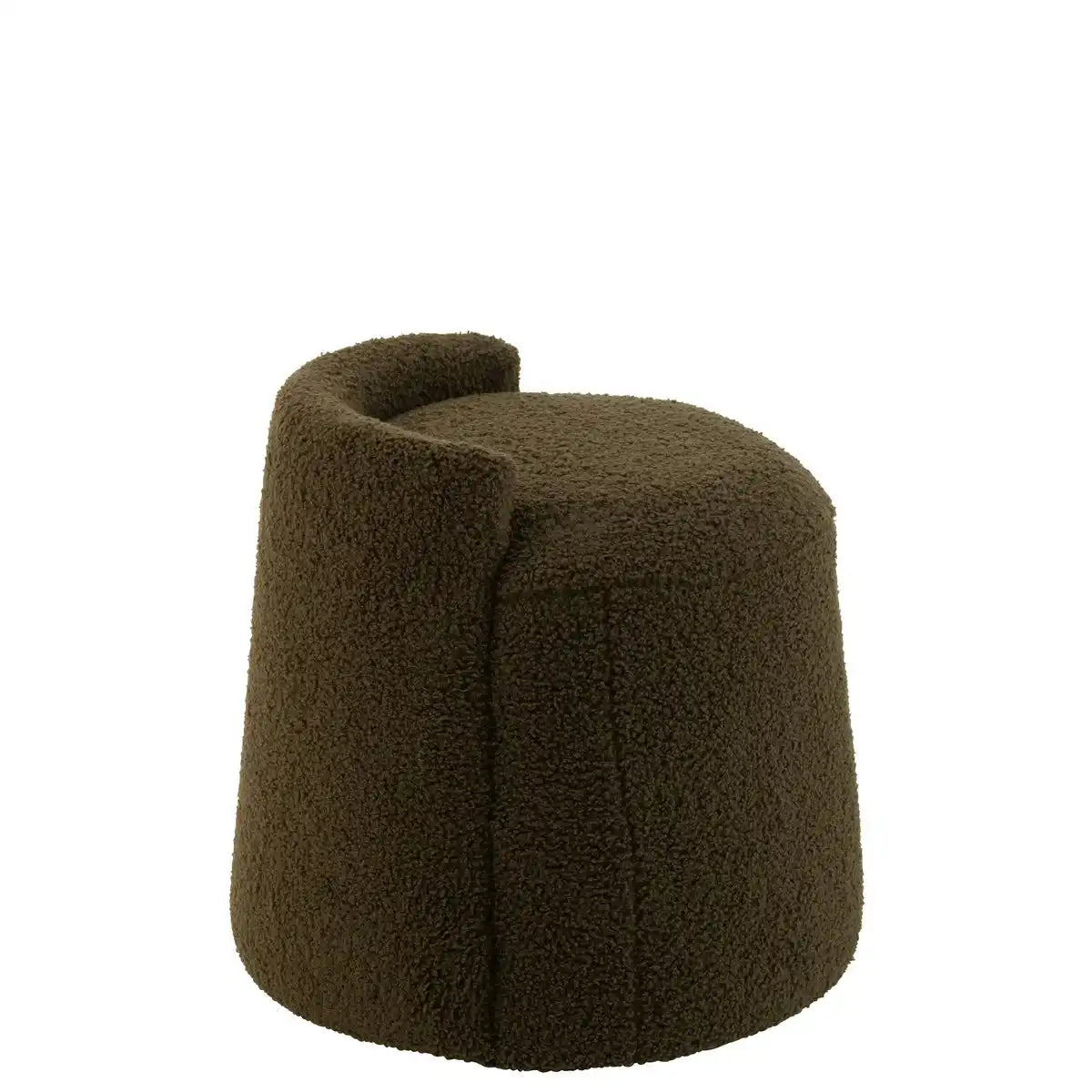 Teddy-Pouf mit Bouclé-Rückenlehne - Textil - grün