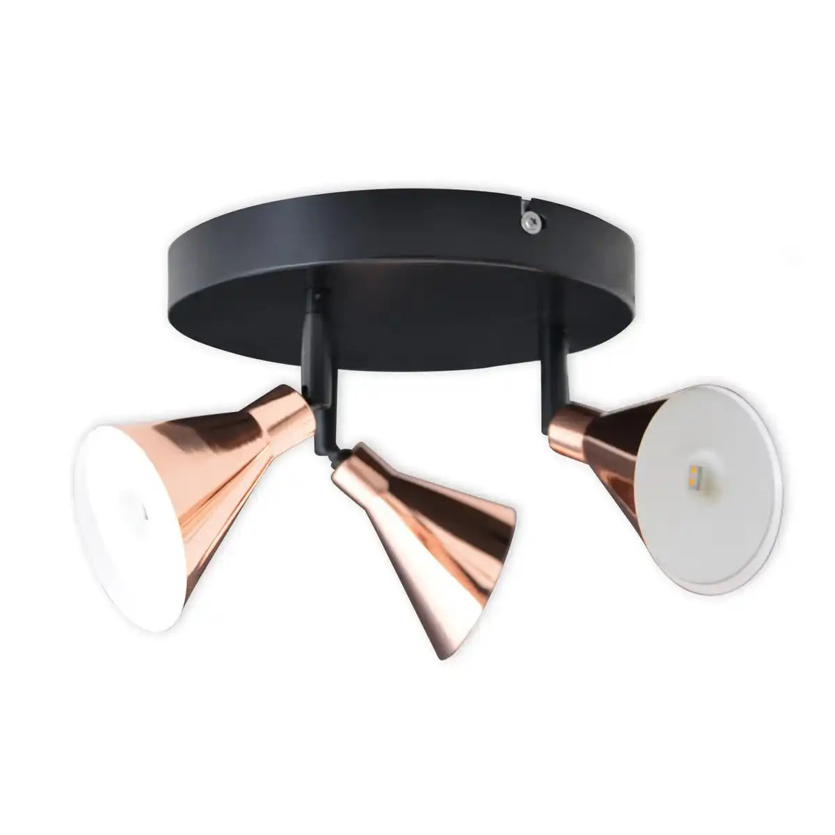 3er LED-Wand-u. Deckenspot "COPPER" d:38cm