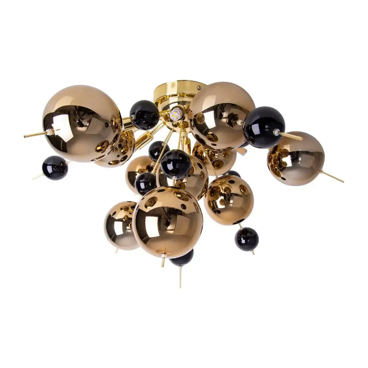 Deckenleuchte "EXPLOSION" Gold aus Metall und Glas, G9 Fassungen, Deckenlampe für Esszimmer, Wohnzimmer, Diele oder Büro, Ø57 cm