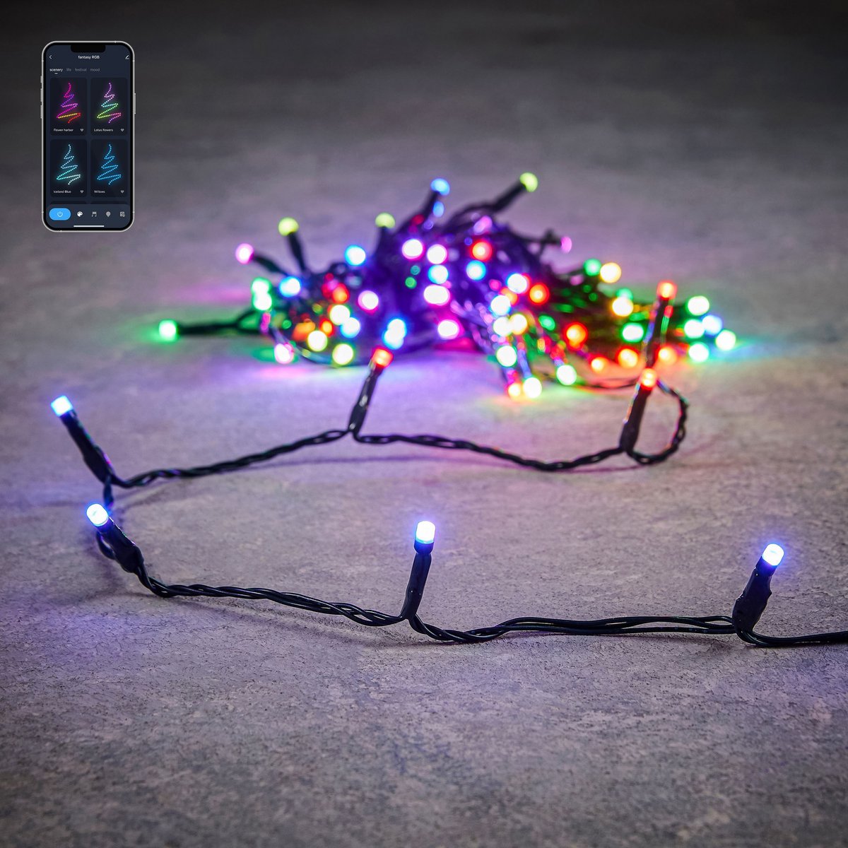 Weihnachtsbaumbeleuchtung mit 50 LED-Lichtern – L500 cm – RGB