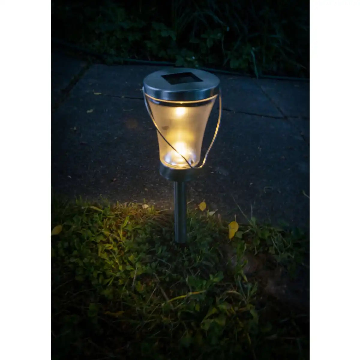 8er-Set LED Deko Solarleuchte , für Außen, aus Metall und Kunststoff in Stahl-blank, integrierte LED