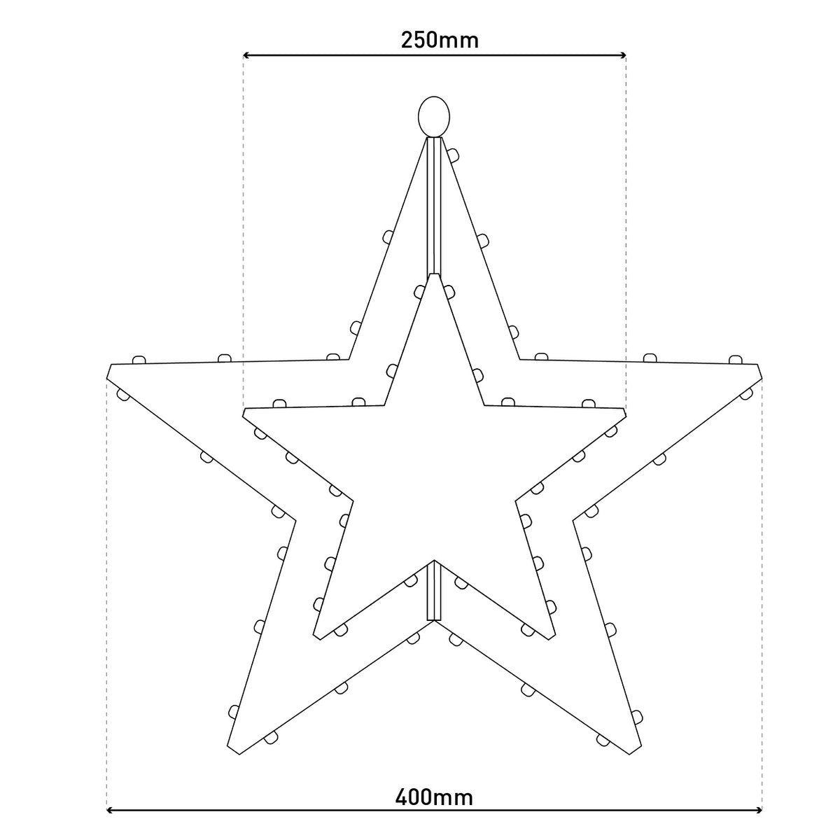 LED-Outdoor-Weihnachtsleuchte "Stern" Ø 40 cm Weihnachtsdeko aus Metall in Gold mit fest verbauten LEDs