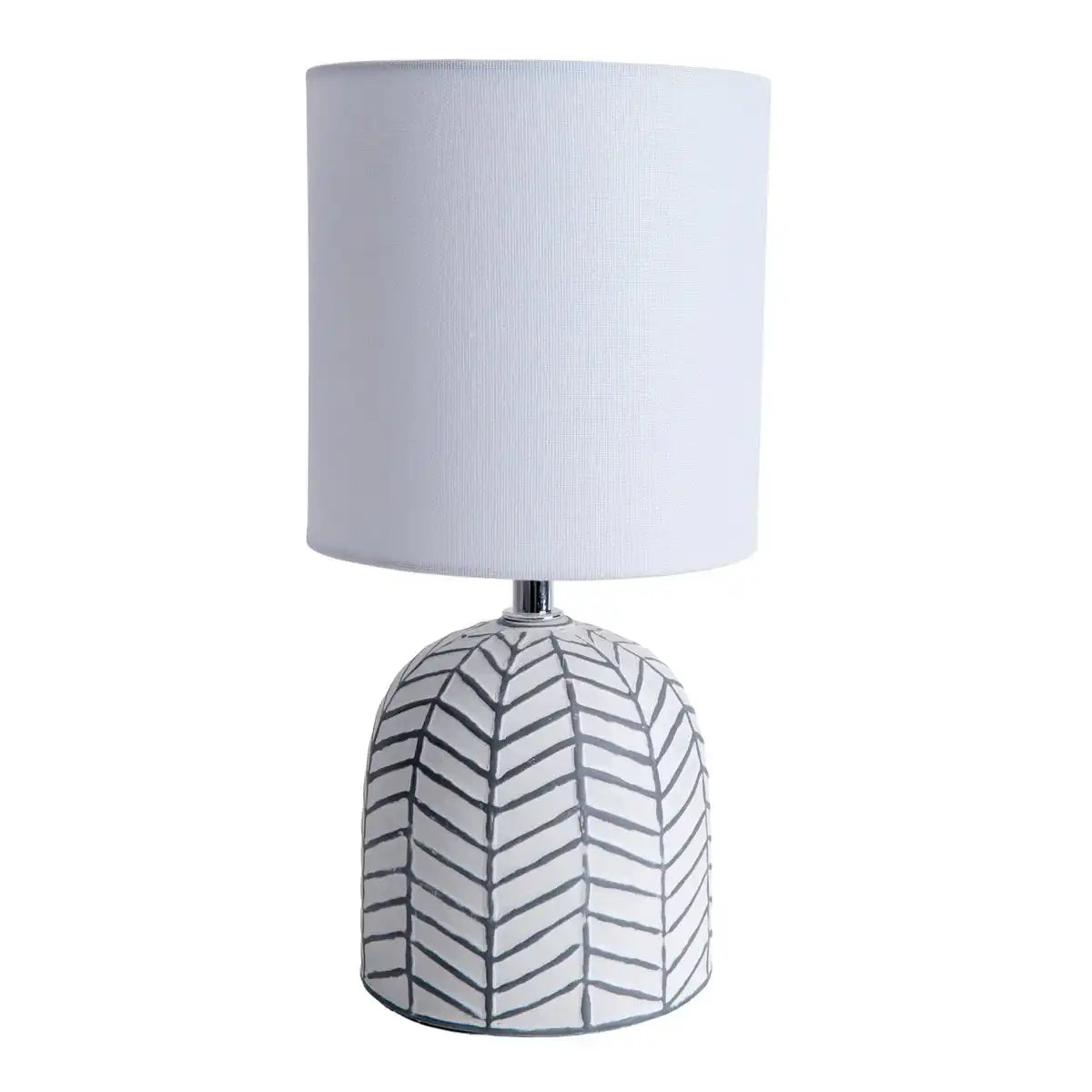 Keramik-Tischleuchte "FOLIO" weiß, Tischlampe aus Keramik, weiß, mit E14-Fassung, für Esszimmer, Wohnzimmer, Diele oder Büro, 27,50 cm hoch